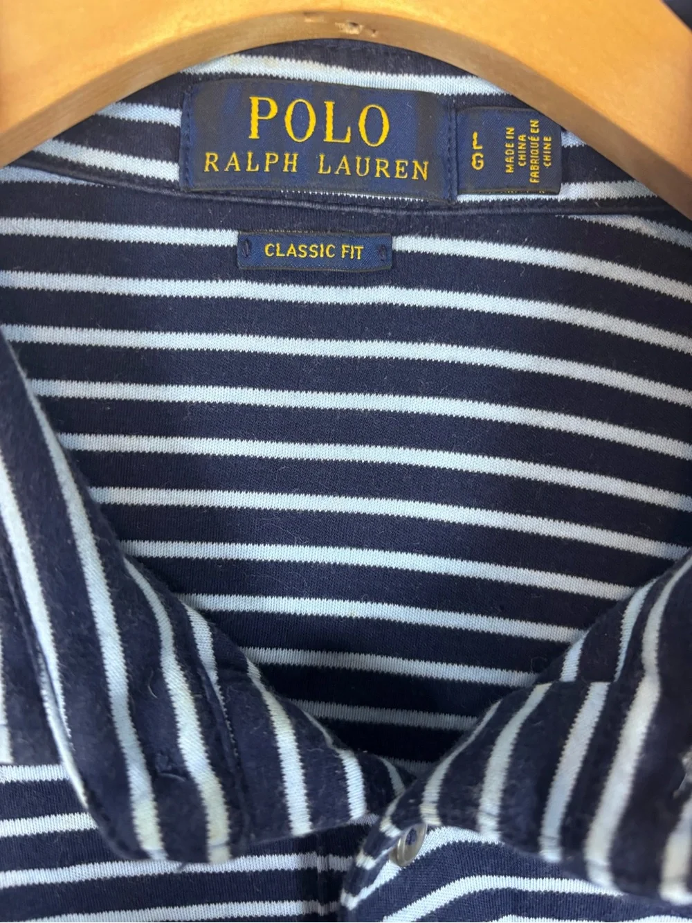 Polo by Ralph Lauren Men’s Navy & White Striped Polo Shirt